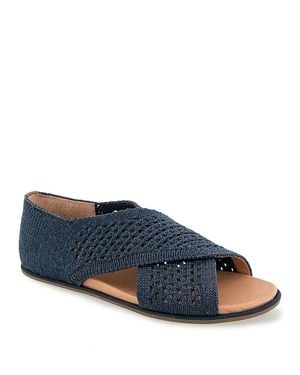 Gentle Souls Laniey Crossover Strap Flat Sandals - Blue