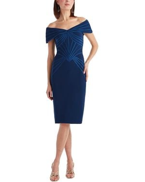 Tadashi Shoji Meridian Sundial Off-Shoulder Dress - Blue