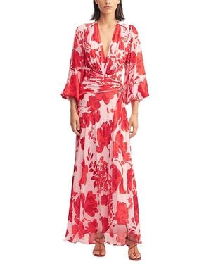 Shona Joy Aleyna Ruched Maxi Dress - Red