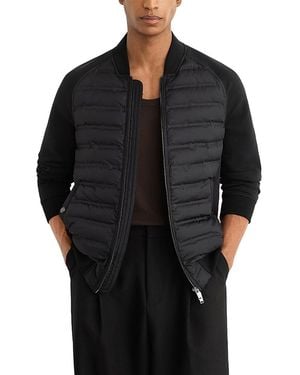 Reiss Rami Quilted Bomber Jacket - Black