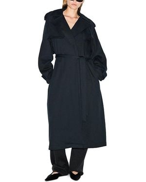Skims Boyfriend Fleece Trench Coat - Blue