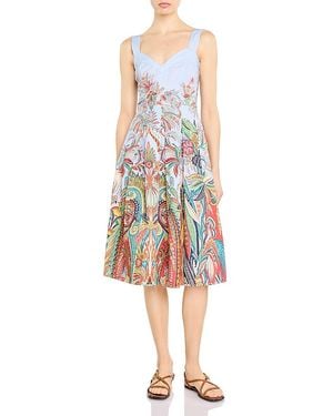 Etro Printed Midi Apron Dress - White