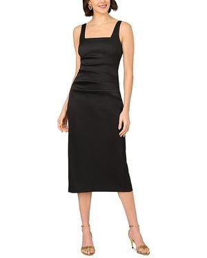 Aidan Mattox Stretch Mikado Midi Dress - Black