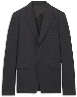 McQueen Skull Jacquard Single Breasted Jacket - Black
