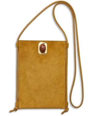 Veronica Beard Stone Embellished Suede Crossbody Bag - Yellow