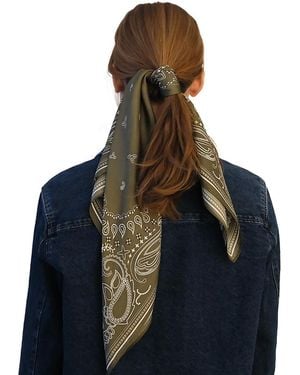 lescarf Paisley Silk Scarf - Blue