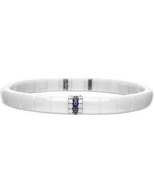 Demeglio Roberto 18K & Ceramic Sapphire & Diamond Stretch Bracelet - White