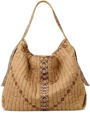 Ba&sh Lenny Extra Large Embroidered Cotton Tote - Natural