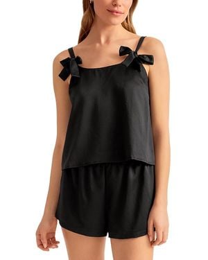 Rya Collection Charmeuse Two Piece Cami Pajama Set - Black