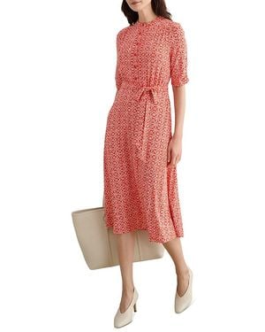 Hobbs Cathy Abstract Print Jersey Dress - Pink