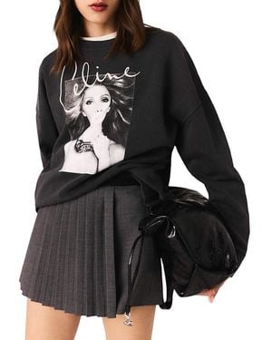 Maje Celine Dion Graphic Sweatshirt - Black