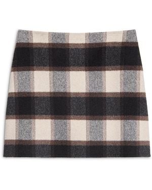Theory Wool Blend Mini Skirt - Black
