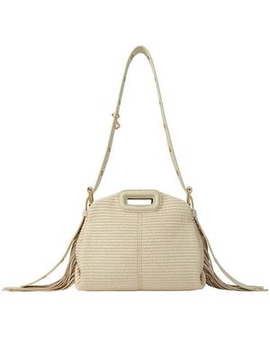 Maje Miss M Mini Raffia Effect Bag - Natural