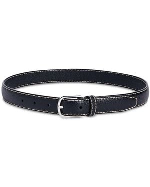 TOTEME Slim Leather Belt - White