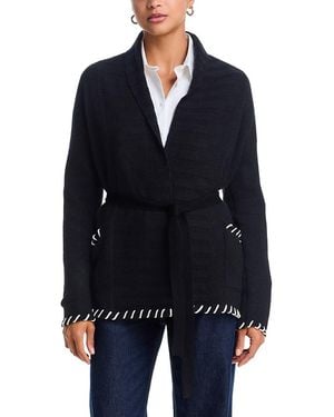 C by Bloomingdale's Cashmere Whipstitch Belted Cashmere Cardigan Sweater, Exclusive - Blue