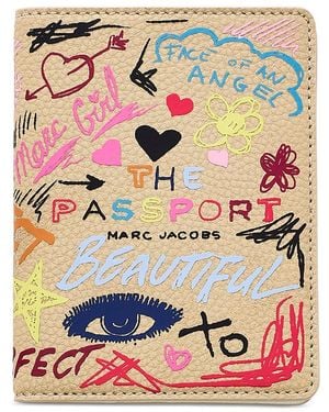 Marc Jacobs The Punk Scribble Passport Case - Natural