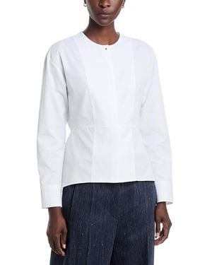 BOSS Peplum Collarless Top - White
