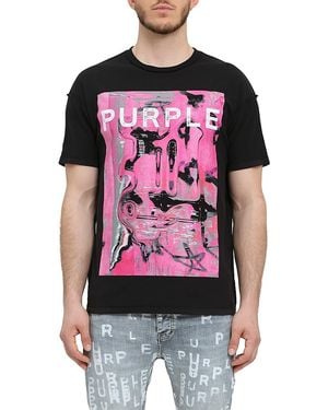 Purple Brand Short Sleeve Textured Inside Out Graphic Tee - Pink