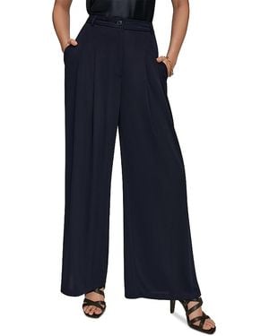 Donna Karan Pleated Wide Leg Pants - Blue