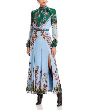 Saloni Jacqui-B Belted Midi Dress - Blue