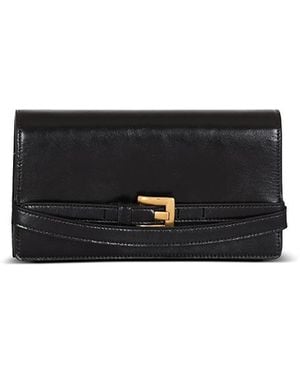 Balmain Shuffle Calfskin Wallet With Chain - Black