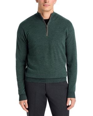 Peter Millar Blair Birdseye Quarter Zip Sweater - Green