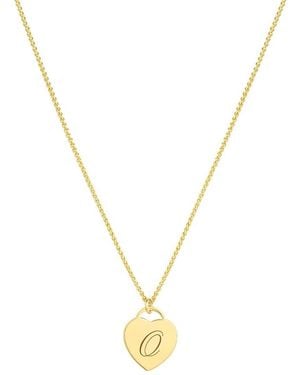 SET & STONES Alice Engraved Initial Heart Necklace - Metallic