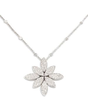 Pasquale Bruni 18K Ghirlanda Diamond Pave Cluster Flower Pendant Necklace, 16.5 - White
