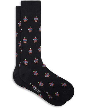 Paul Smith Robot Cotton Blend Socks - Black