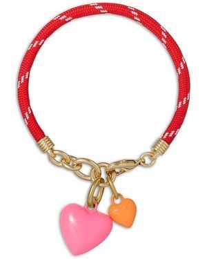 Roxanne Assoulin The Happy Cord Double Heart Charm Bracelet - Red