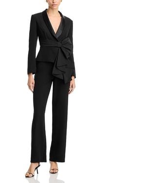 Aidan Mattox Bow Trim Jumpsuit - Black