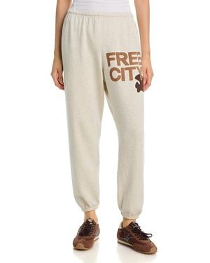 Freecity Heathered Logo Sweatpants - Natural