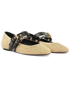 FARM Rio Raffia Flat Ballet Flats - Metallic