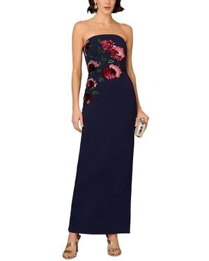 Aidan Mattox Beaded Sequinned Gown - Blue