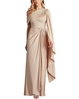 Tadashi Shoji Ember Cape Sleeve Gown - Natural