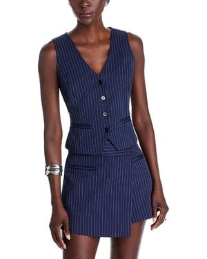 Aqua Pinstriped Vest - Blue