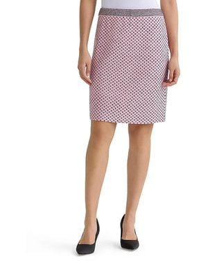 Ming Wang Shell Stitch Knit Straight Skirt - Pink