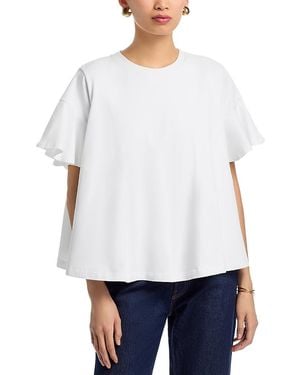 Cinq À Sept Jane Flutter Sleeve Top - White