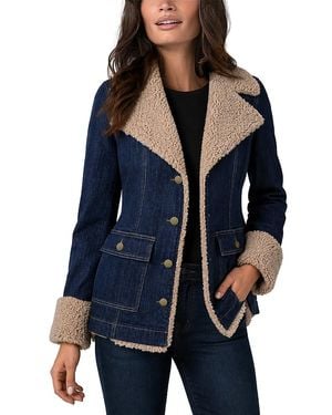 Liverpool Los Angeles Sherpa Trim Denim Jacket - Blue