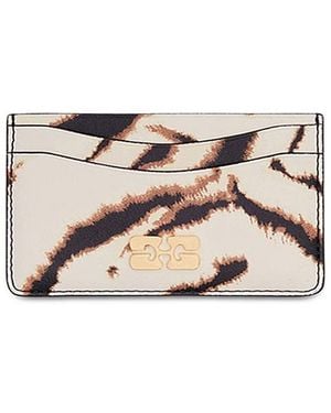 Ganni Bou Zebra Print Card Case - Natural
