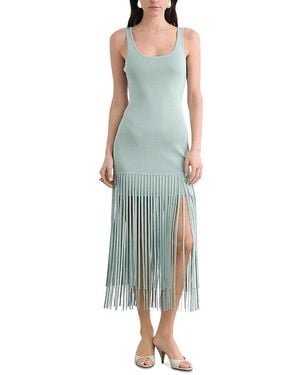 Toccin Roxanne Fringe Hem Dress - Blue