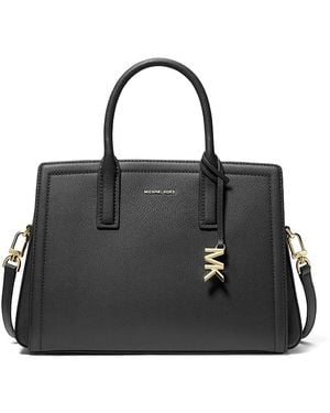 Michael Kors Laila Medium Leather Satchel - Black
