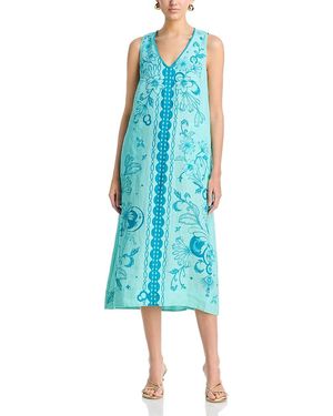 Johnny Was Linen Tank Dress - Blue