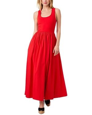 French Connection Jia Ponte Combo Maxi Dress - Red
