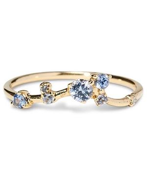 Wwake 14K Sapphire & Diamond Triangle Ring - White