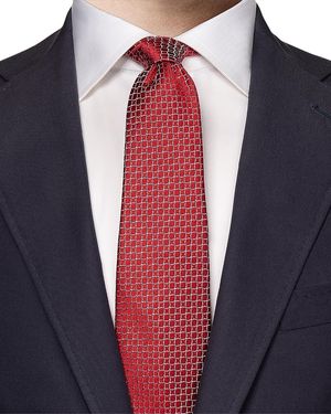 Eton Classic Geometric Silk Tie - Blue