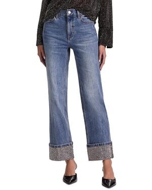 Alice + Olivia High Rise Straight Jeans - Blue