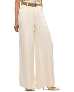 Pinko Porta Twill Wide Leg Pants - White