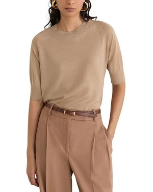Reiss Suzzie Merino Wool Tee - Brown