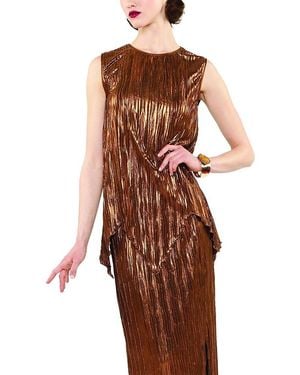 Anna Sui Fortuny Pleats Sleeveless Top - Brown